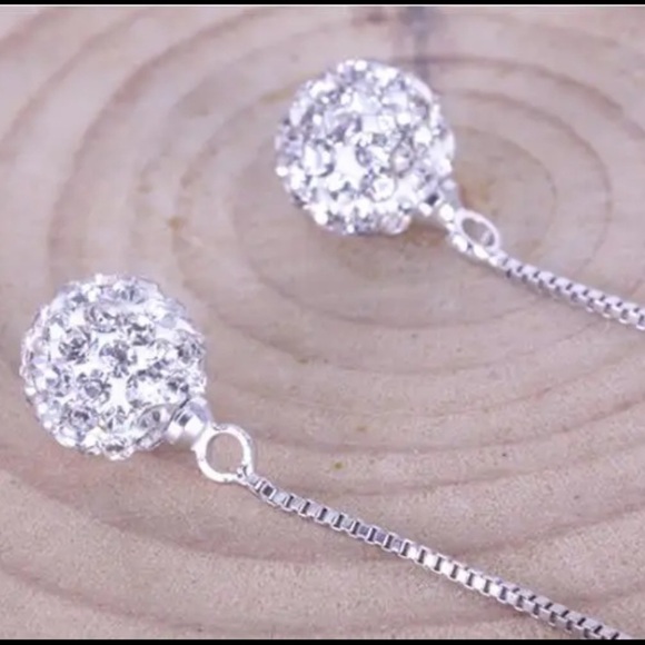 NEW 925 Sterling Long Tassel Ball Drop Earrings - Picture 9 of 15